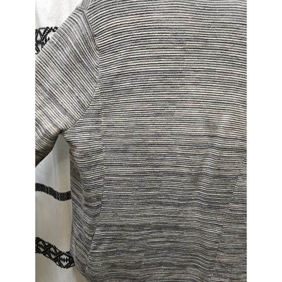 Eileen Fisher gray heather ribbed knit cotton blend open cardigan medium - Picture 10 of 12
